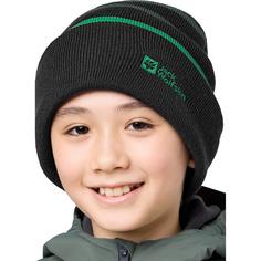 Rückansicht von Jack Wolfskin STRIPY KNIT BEANIE K Stirnband Kinder slate green/mystic