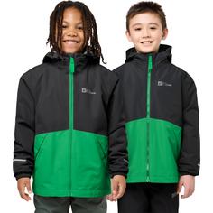 Rückansicht von Jack Wolfskin ICELAND 3IN1 JACKET K Doppeljacke Kinder mystic green
