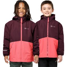 Rückansicht von Jack Wolfskin ICELAND 3IN1 JACKET K Doppeljacke Kinder sunset coral