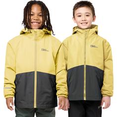 Rückansicht von Jack Wolfskin ICELAND 3IN1 JACKET K Doppeljacke Kinder lemon ice