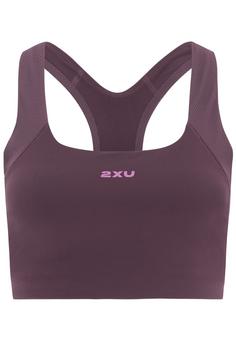 2XU Robbed Longline Low Impact Bra Sport-BH Damen port-hyper violet