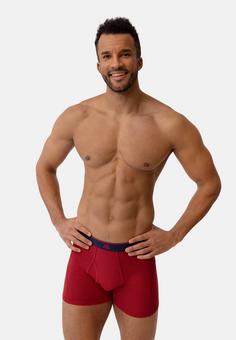 Rückansicht von DANISH ENDURANCE Bamboo Trunks w/ fly Boxershorts Herren black/red/blue