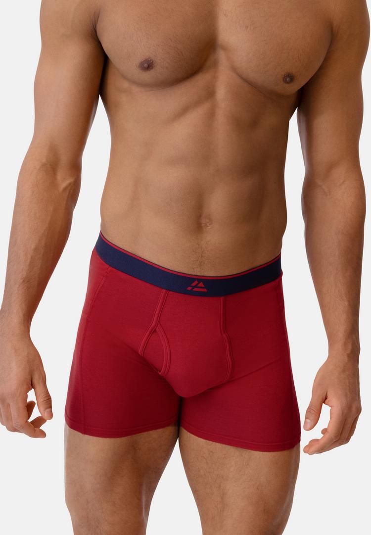 DANISH ENDURANCE DANISH ENDURANCE Bamboo Trunks with fly Unterhose Herren - black_red_red_blue - 2 | SportScheck