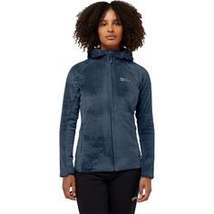 Rückansicht von Jack Wolfskin ROTWAND HOODED FZ W Fleecejacke Damen midnight sky