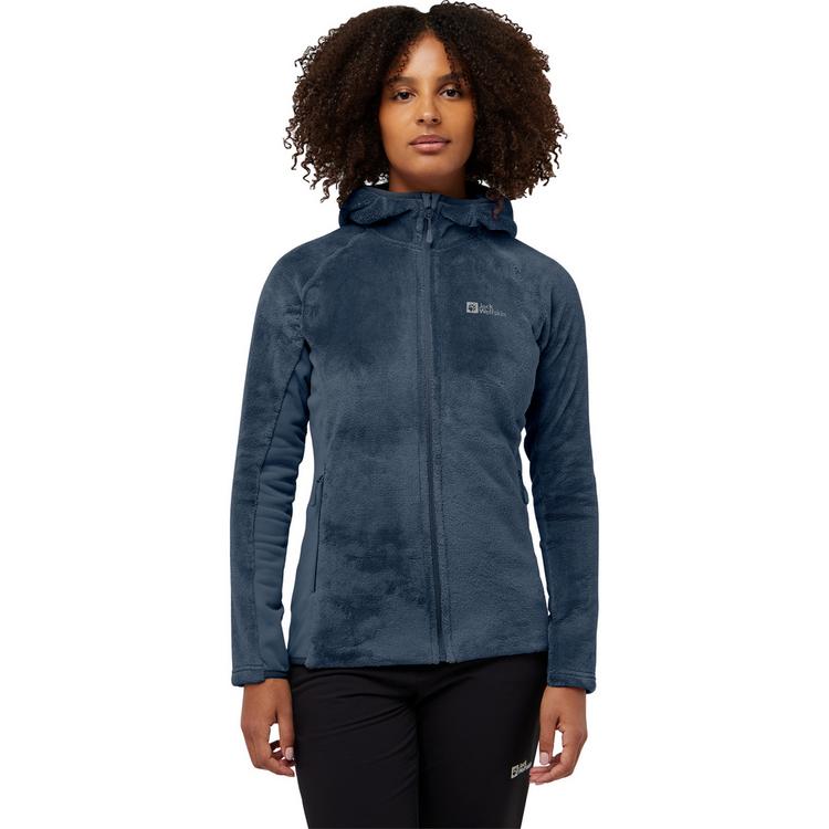 Jack Wolfskin Jack Wolfskin ROTWAND HOODED FZ W Fleecejacke Damen - midnight sky - 0 | SportScheck