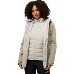 Rückansicht von Jack Wolfskin HUNBERG 3IN1 JKT W Doppeljacke Damen pale sand