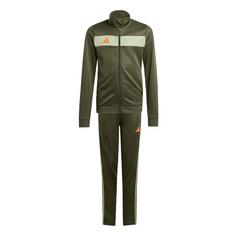 adidas Tiro 25 Essentials Kids Trainingsanzug Trainingsanzug Kinder Night Cargo / Tent Green / Impact Orange