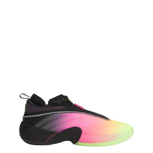Rückansicht von adidas D.O.N. Issue 7 Schuh Basketballschuhe Aurora Black / Lucid Pink / Hi-Res Yellow