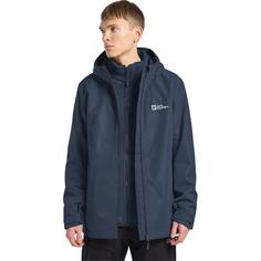 Rückansicht von Jack Wolfskin TAUBENBERG 3IN1 JKT M Doppeljacke Herren midnight sky