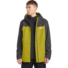 Rückansicht von Jack Wolfskin TAUBENBERG 3IN1 JKT M Doppeljacke Herren chartreuse