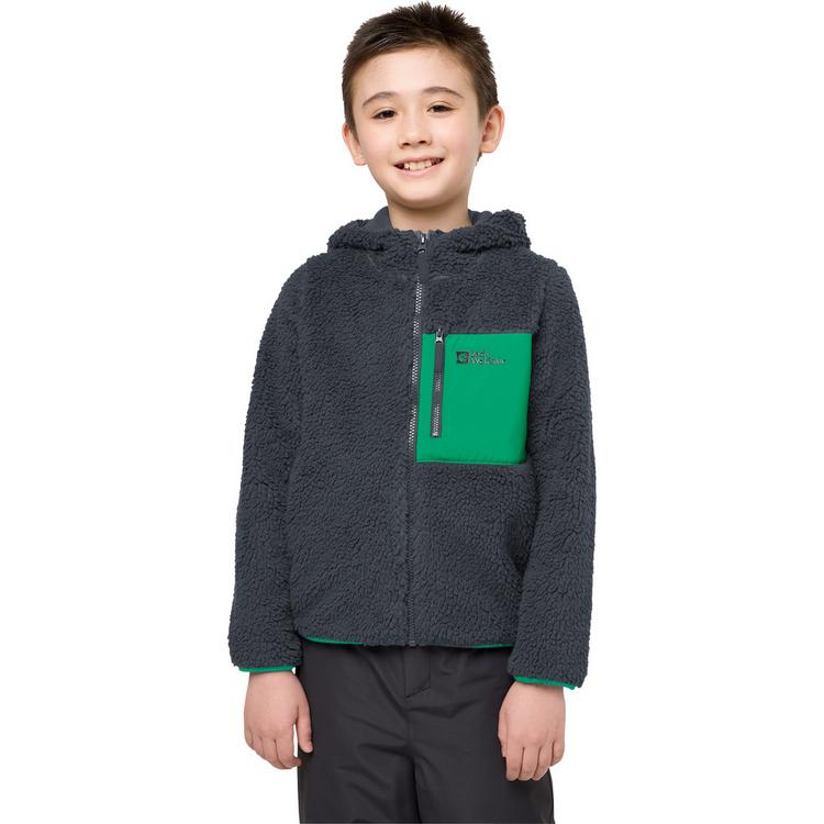 Jack Wolfskin Jack Wolfskin ICE CURL HOOD JACKET K Fleecejacke Kinder - phantom / green - 0 | SportScheck