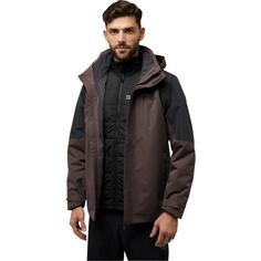 Rückansicht von Jack Wolfskin ROMBERG 3IN1 JKT M Doppeljacke Herren peat