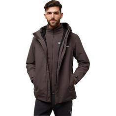 Rückansicht von Jack Wolfskin ALTENBERG 3IN1 JKT M Doppeljacke Herren peat
