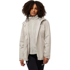 Rückansicht von Jack Wolfskin ROTWAND 3IN1 JKT W Doppeljacke Damen pale sand