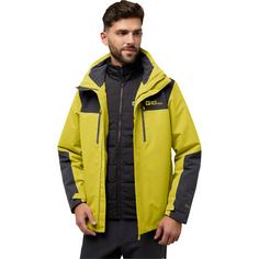 Rückansicht von Jack Wolfskin JASPER 3IN1 JKT M Doppeljacke Herren chartreuse