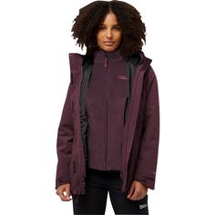 Rückansicht von Jack Wolfskin ROTWAND 3IN1 JKT W Doppeljacke Damen amaranth