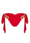 Moda Minx Boujee Tie Side Brazilian Bikini Bottom Bikini Hose Damen - Red