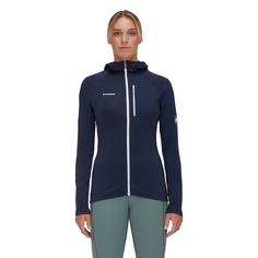 Rückansicht von Mammut Aenergy Light ML Hooded Fleecejacke Damen marine