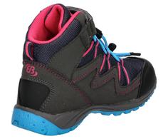 Rückansicht von Brütting Wanderstiefel Wanderschuhe Kinder grau/türkis/pink