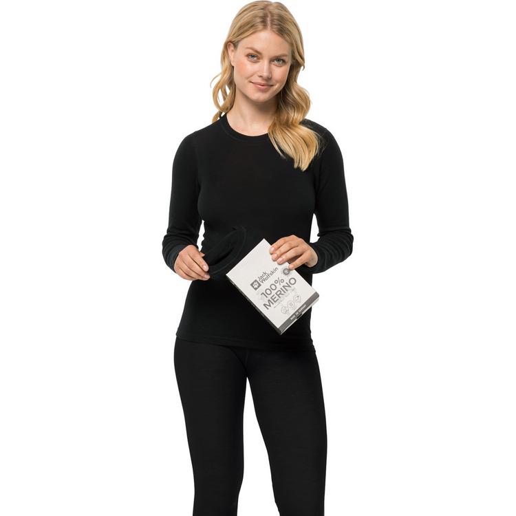 Jack Wolfskin Jack Wolfskin MERINO LONGSLEEVE W Sweatshirt Damen - black - 0 | SportScheck