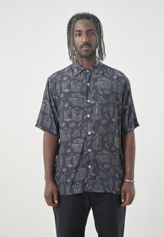 Rückansicht von Cleptomanicx Shirt S/S DOM Kurzarmhemd Herren Blue Graphite