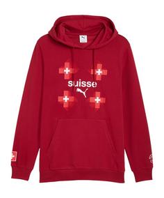 PUMA Switzerland FtblCulture Hoody Funktionssweatshirt Herren rotweiss