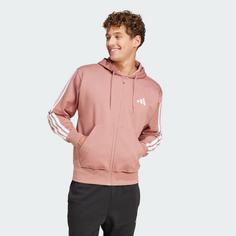 Rückansicht von adidas Essentials 3-Streifen Kapuzenjacke Hoodie Herren Warm Clay / White