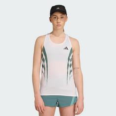 Rückansicht von adidas Adizero Archive Running Singlet Funktionstank Damen White / Preloved Teal