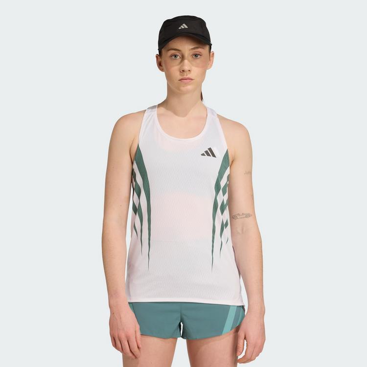 adidas adidas Adizero Archive Running Singlet Funktionstank Damen - White / Preloved Teal - 0 | SportScheck