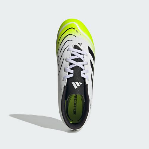 Rückansicht von adidas Predator Club Kids FG/MG Fußballschuh Fußballschuhe Kinder Cloud White / Core Black / Lucid Lemon