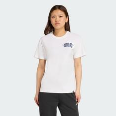 Rückansicht von adidas College-Grafik T-Shirt T-Shirt Damen White