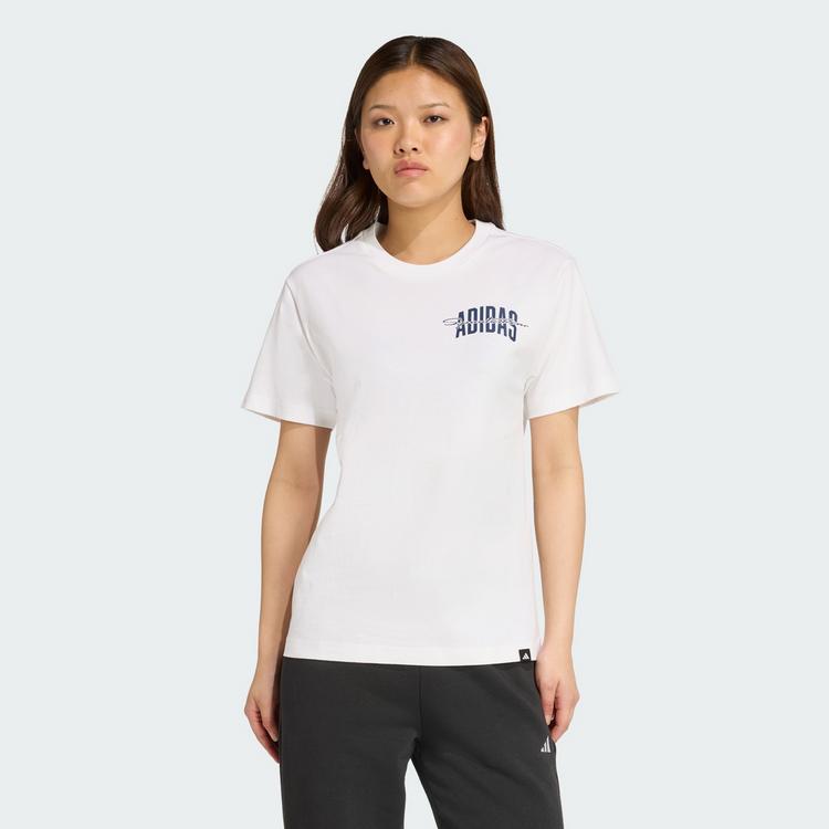 adidas adidas College Grafik T-Shirt T-Shirt Damen - White - 0 | SportScheck