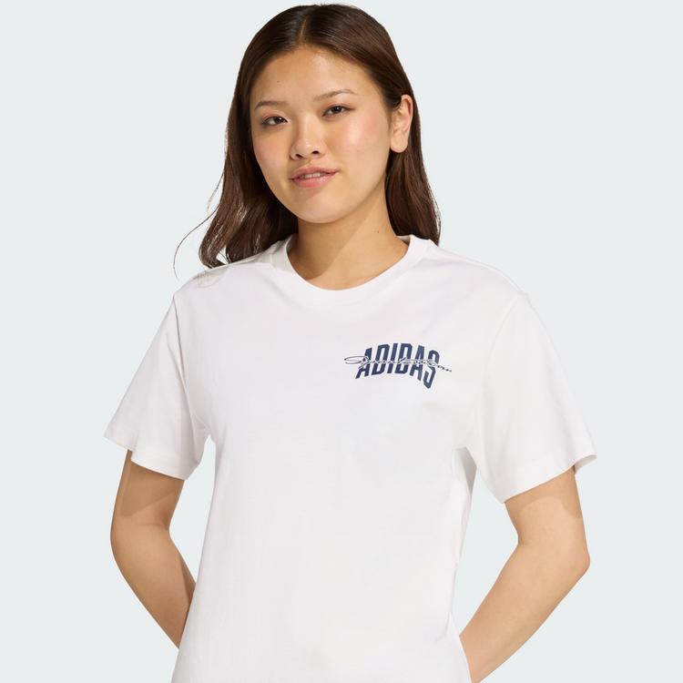 adidas adidas College Grafik T-Shirt T-Shirt Damen - White - 0 | SportScheck