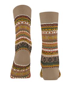Rückansicht von Burlington Fair Isle Delight SO Freizeitsocken Damen camel (5038)