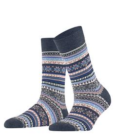 Burlington Fair Isle Delight SO Freizeitsocken Damen dark blue mel. (6688)