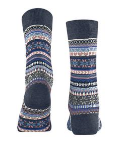 Rückansicht von Burlington Fair Isle Delight SO Freizeitsocken Damen dark blue mel. (6688)