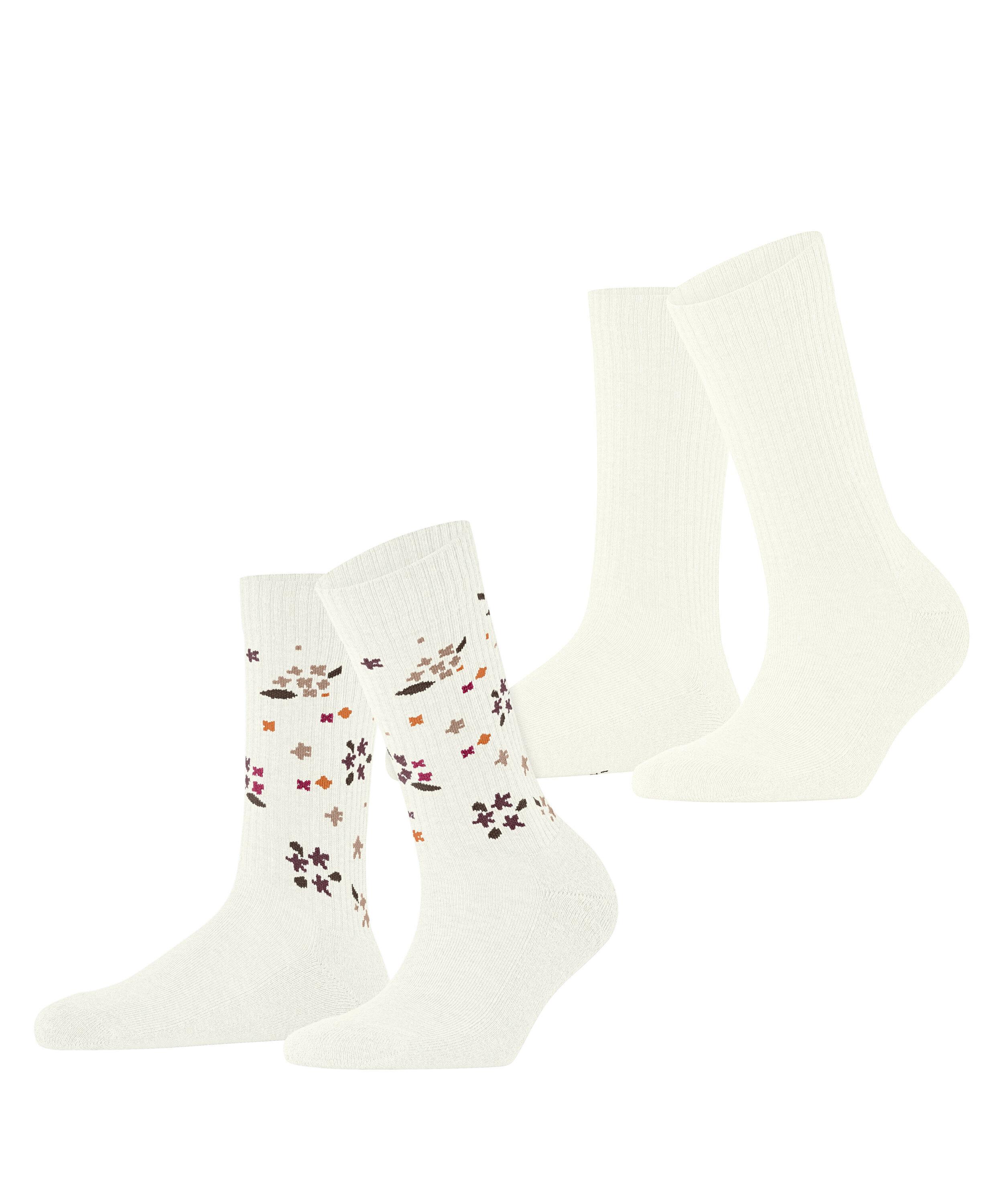 ESPRIT Flower Rib SO  2-Pack Socken Damen - off-white (2040)
