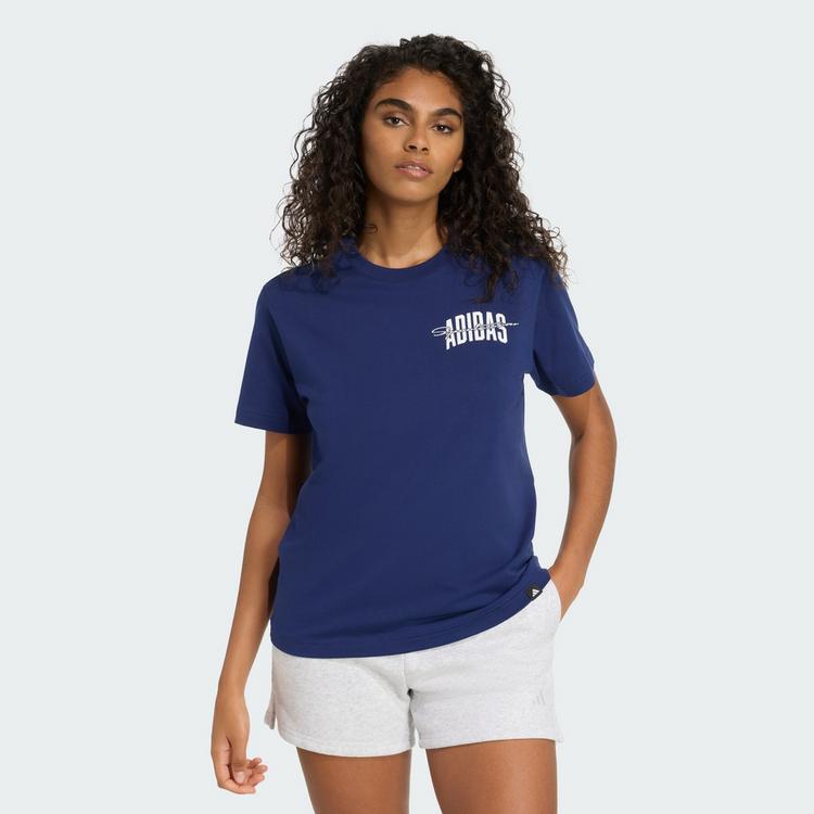 adidas adidas College Grafik T-Shirt T-Shirt Damen - Dark Blue - 0 | SportScheck