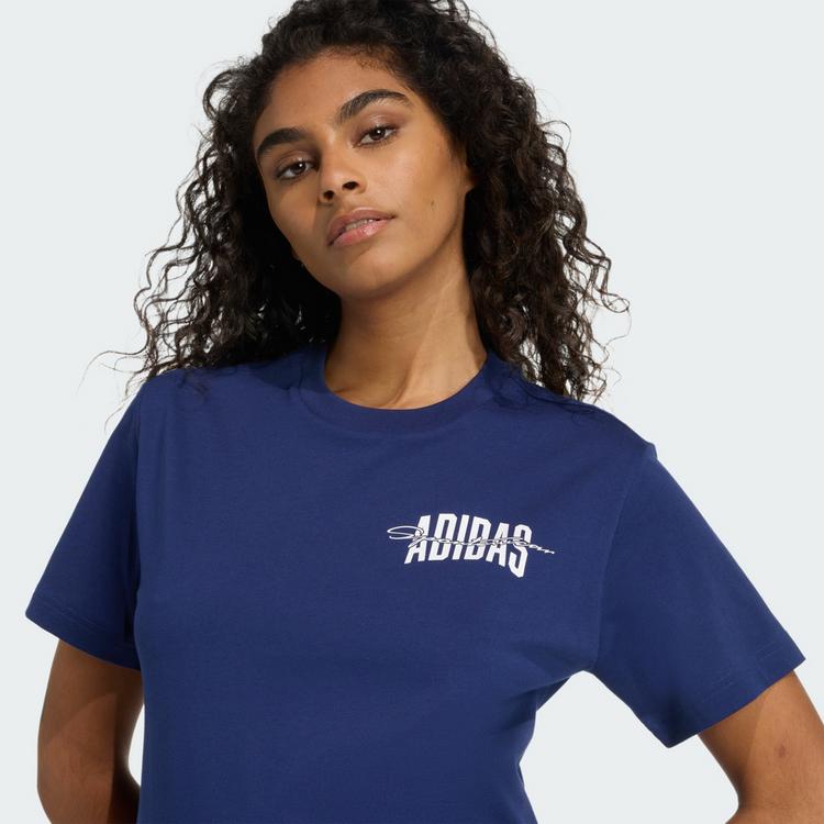 adidas adidas College Grafik T-Shirt T-Shirt Damen - Dark Blue - 0 | SportScheck