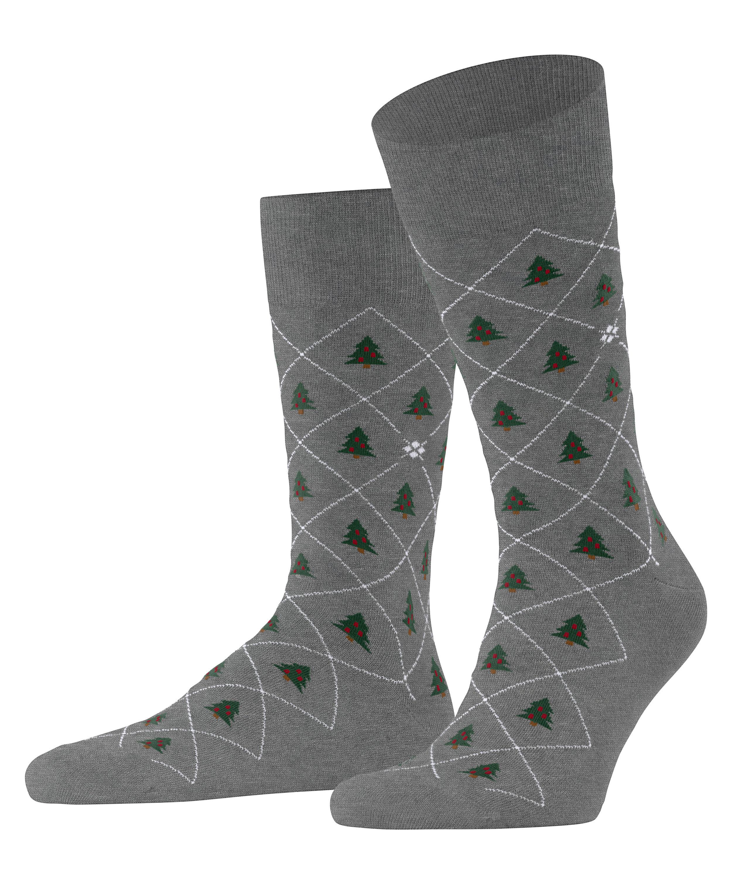 Burlington Christmas Tree SO Socken Herren - light greymel. (3390)