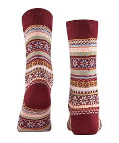 Rückansicht von Burlington Fair Isle Delight SO Freizeitsocken Damen claret (8435)
