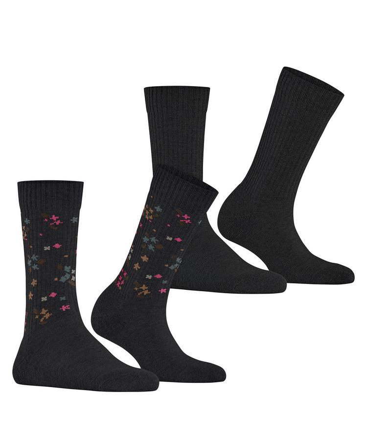 ESPRIT ESPRIT Flower Rib SO  2-Pack Socken Damen - black (3000) - 0 | SportScheck
