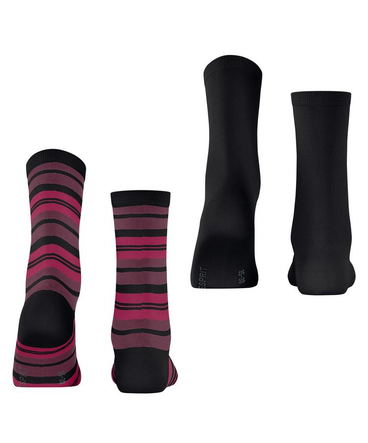 ESPRIT ESPRIT College Stripe 2-Pack Socken Damen - black (3000) - 0 | SportScheck