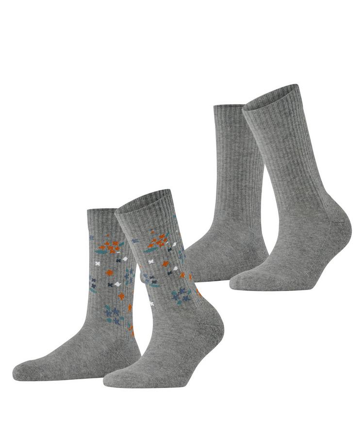 ESPRIT ESPRIT Flower Rib SO  2-Pack Socken Damen - light grey (3400) - 0 | SportScheck