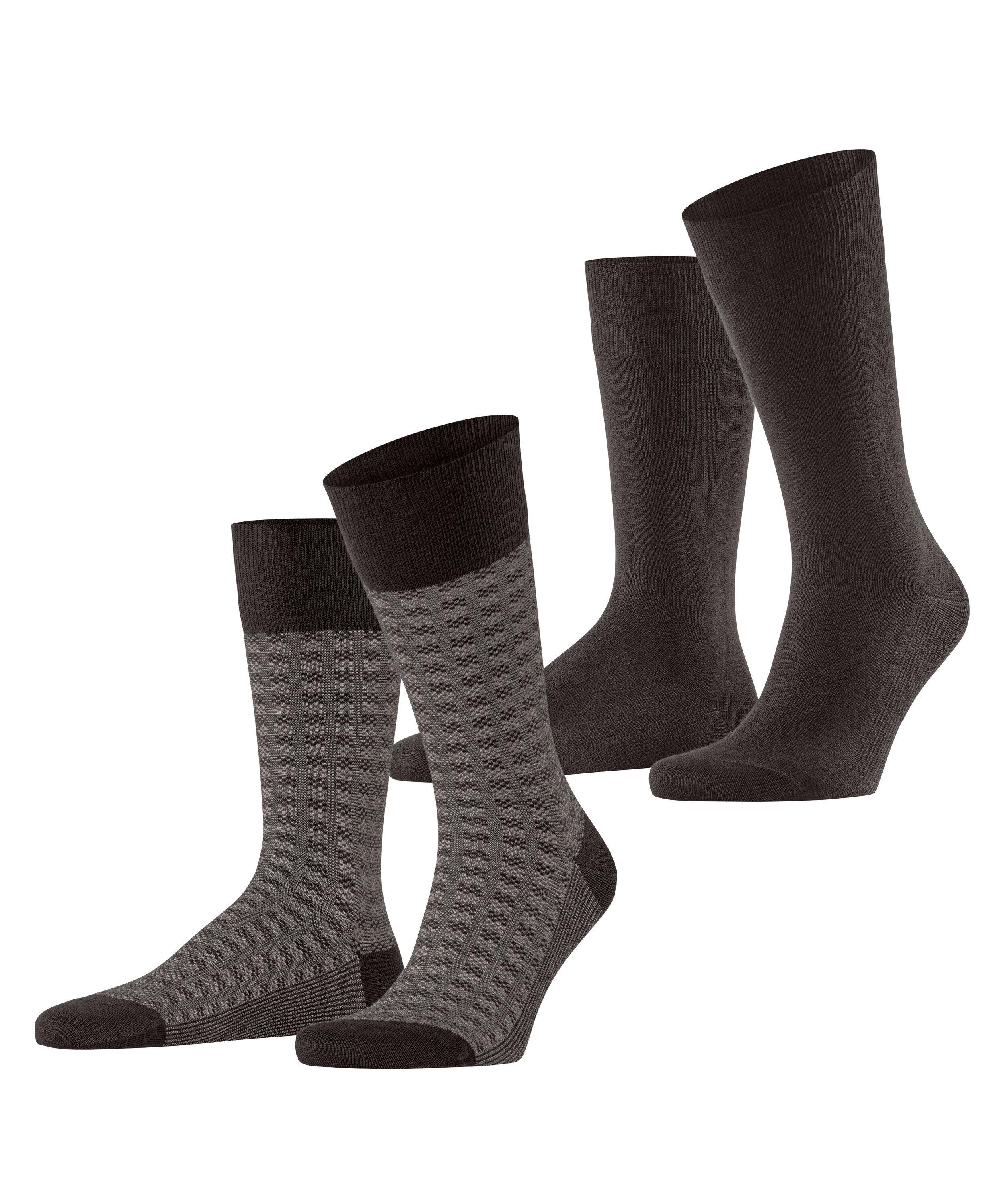 ESPRIT Houndstooth SO  2-Pack Socken Herren - dark brown (5233)