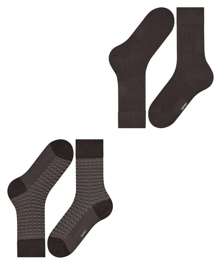 ESPRIT ESPRIT Houndstooth SO  2-Pack Socken Herren - dark brown (5233) - 2 | SportScheck