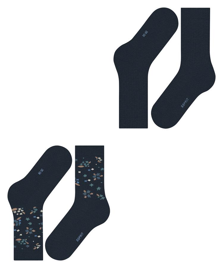 ESPRIT ESPRIT Flower Rib SO  2-Pack Socken Damen - marine (6120) - 2 | SportScheck