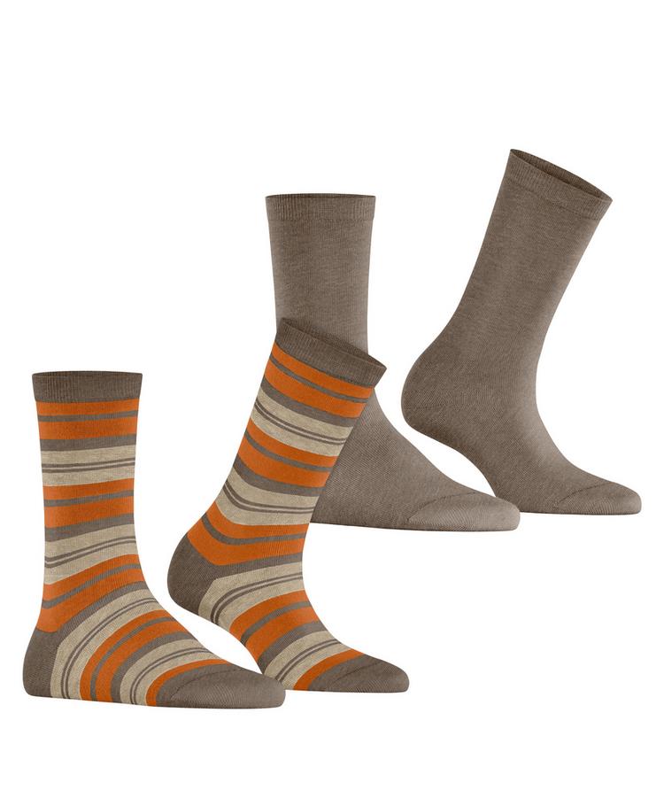 ESPRIT ESPRIT College Stripe 2-Pack Socken Damen - nutmeg mel (5410) - 0 | SportScheck