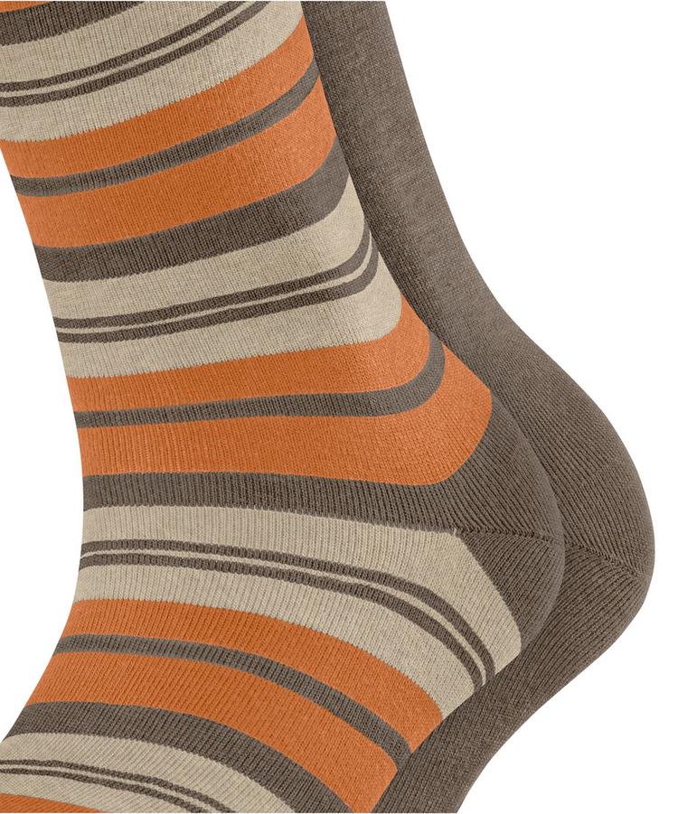 ESPRIT ESPRIT College Stripe 2-Pack Socken Damen - nutmeg mel (5410) - 1 | SportScheck