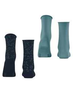 Rückansicht von ESPRIT Flower Lines  2-Pack Freizeitsocken Damen sortiment (0040)